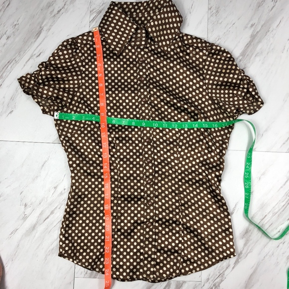 BCBGMaxazria Polka Dot Blouse VGUC Size Small - Picture 4 of 7